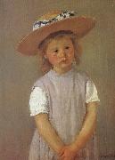 Mary Cassatt The gril wearing the strawhat oil painting picture wholesale